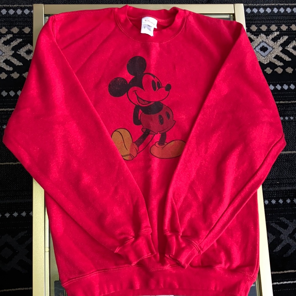 Disney Mickey Mouse Red Pullover Sweatshirt